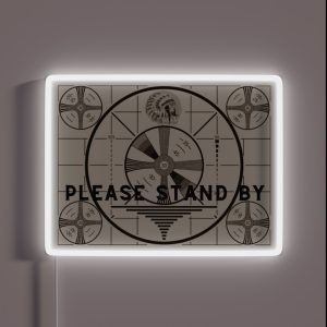 Vintage Old TV Indian Head Test Pattern Please Stand By RGB Neon Sign Vintage Old TV Indian Head Test Pattern Please Stand By RGB Neon Sign