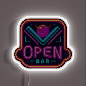 Vintage Open Bar Neon RGB Neon Sign