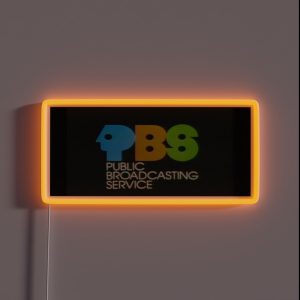 Vintage PBS Logo RGB Neon Sign