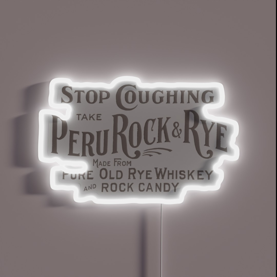 Vintage Peru Rock And Rye Pure Old Rye RGB Neon Sign Vintage Peru Rock And Rye Pure Old Rye RGB Neon Sign
