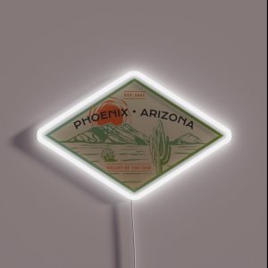 Vintage Phoenix Arizona Graphic RGB Neon Sign