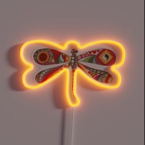 Vintage Psychedelic Dragonfly RGB Neon Sign Vintage Psychedelic Dragonfly RGB Neon Sign