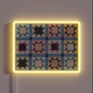 Vintage Quilt Pattern RGB Neon Sign