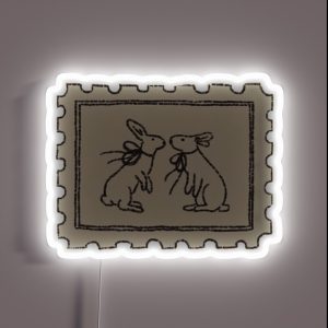 Vintage Rabbit Stamp RGB Neon Sign