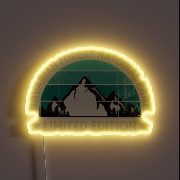 Vintage Retro Bavarian Forest National Park RGB Neon Sign