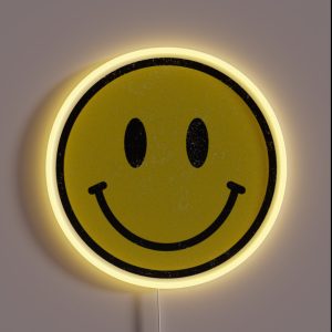 Vintage Retro Happy Smiley Face 80s 90s Aesthetic RGB Neon Sign