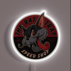 Vintage Rockabilly Hot Rod Cat RGB Neon Sign