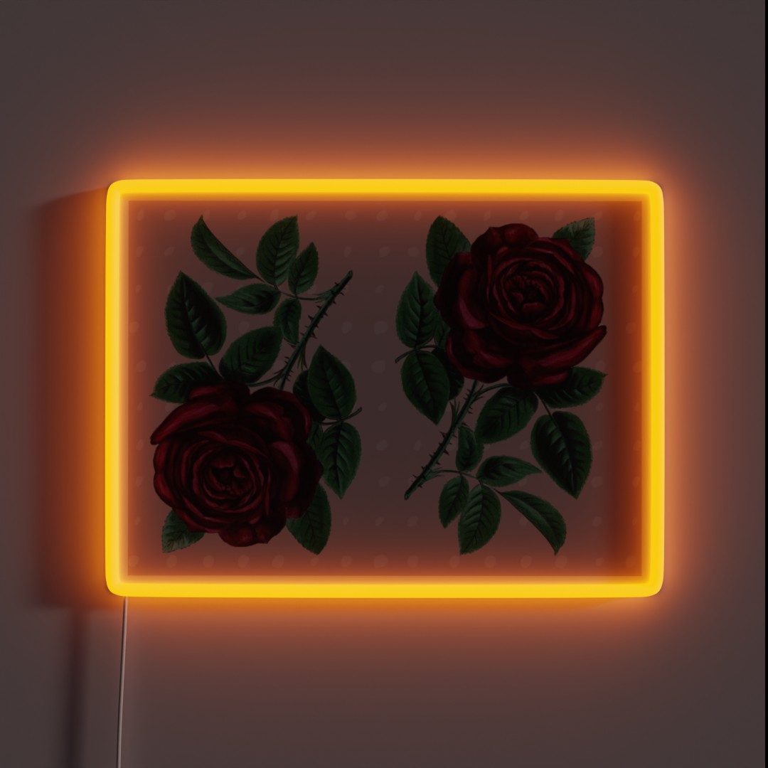 Vintage Rose Pattern RGB Neon Sign Vintage Rose Pattern RGB Neon Sign