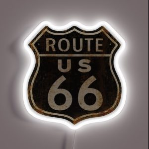 Vintage Route 66 RGB Neon Sign