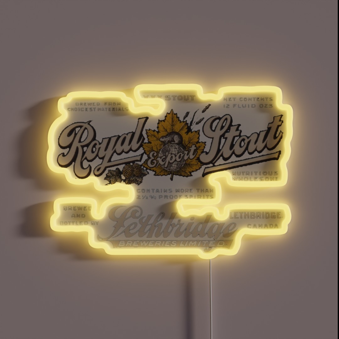 Vintage Royal Export Stout Lethbridge RGB Neon Sign Vintage Royal Export Stout Lethbridge RGB Neon Sign