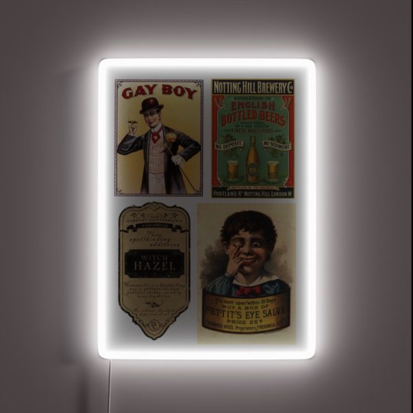 Vintage Scrapbooking Labels Vintage RGB Neon Sign