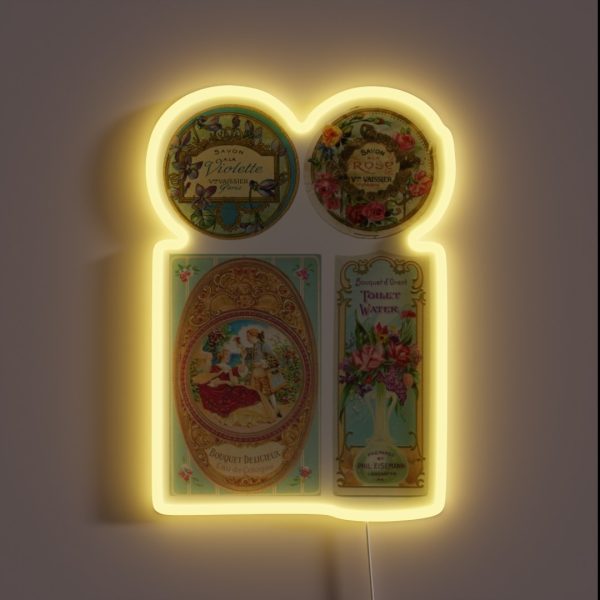 Vintage Scrapbooking Labels Vintage Themed RGB Neon Sign