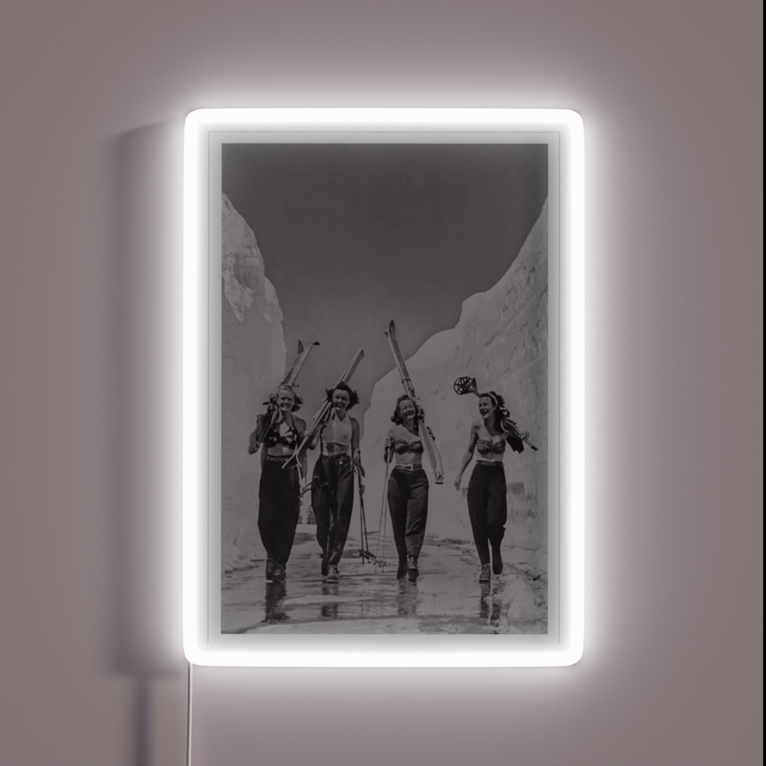 Vintage Ski Girls RGB Neon Sign Vintage Ski Girls RGB Neon Sign