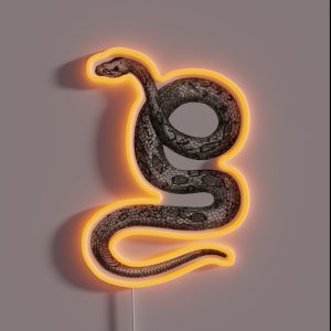 Vintage Snake Illustration RGB Neon Sign