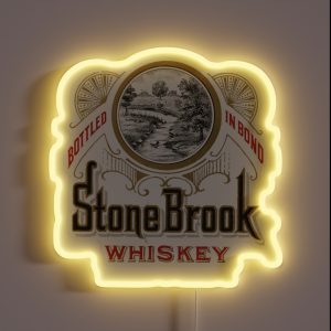 Vintage Stone Brook Whiskey Bottled In Bond RGB Neon Sign