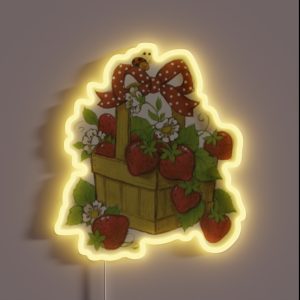 Vintage Strawberry Shortcake Basket RGB Neon Sign