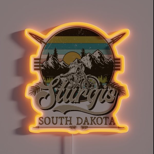 Vintage Sturgis South Dakota Speed Races RGB Neon Sign