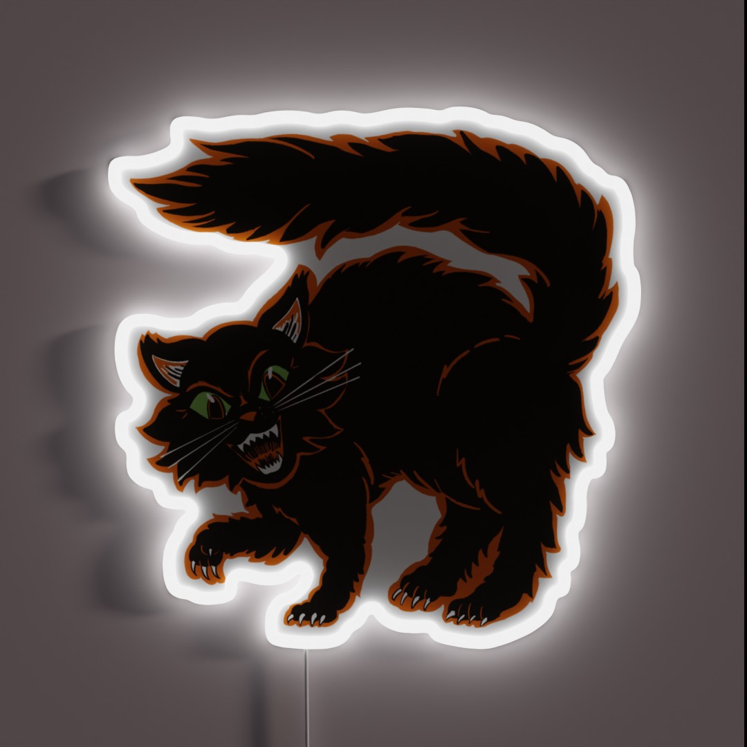 Vintage Style Spooky Halloween Cat RGB Neon Sign Vintage Style Spooky Halloween Cat RGB Neon Sign