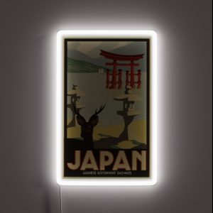 Vintage Travel Japan Poster RGB Neon Sign