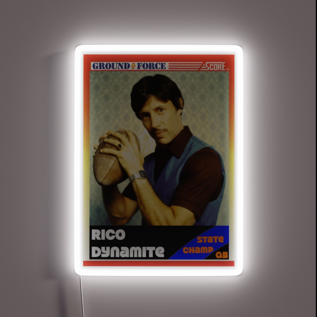 Vintage Uncle Rico Card RGB Neon Sign Vintage Uncle Rico Card RGB Neon Sign