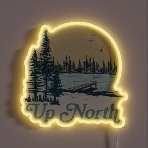 Vintage Up North Lake RGB Neon Sign
