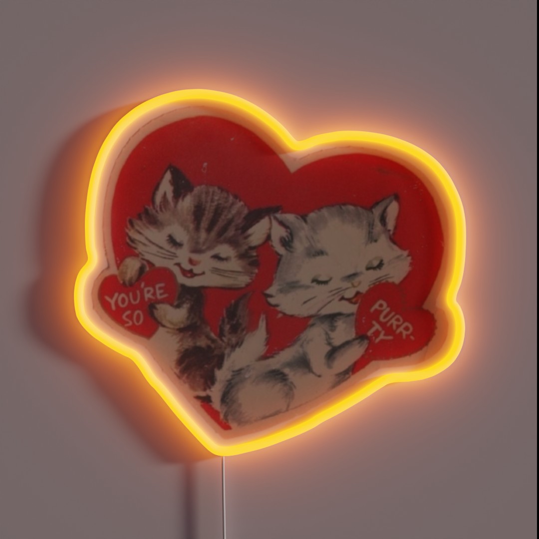Vintage Valentine Cat RGB Neon Sign Vintage Valentine Cat RGB Neon Sign