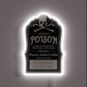 Vintage Victorian Poison Apothecary Arsenic Label Gothic RGB Neon Sign