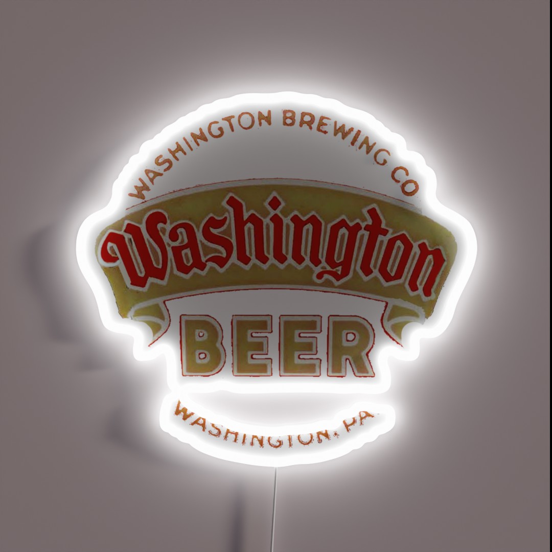 Vintage Washington Beer Washington Brewing Co RGB Neon Sign Vintage Washington Beer Washington Brewing Co RGB Neon Sign