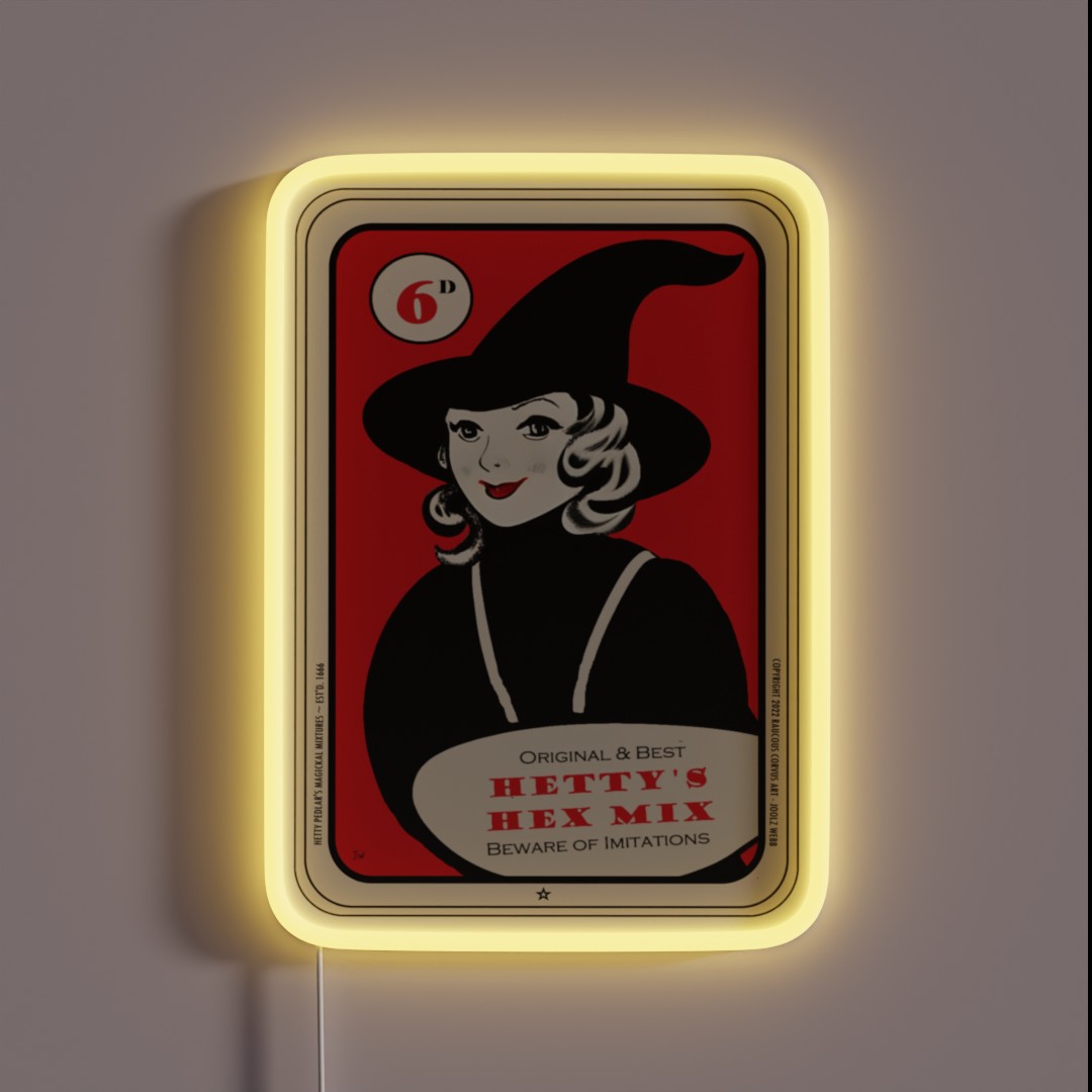 Vintage Witch Hetty S Hex Mix RGB Neon Sign Vintage Witch Hetty S Hex Mix RGB Neon Sign