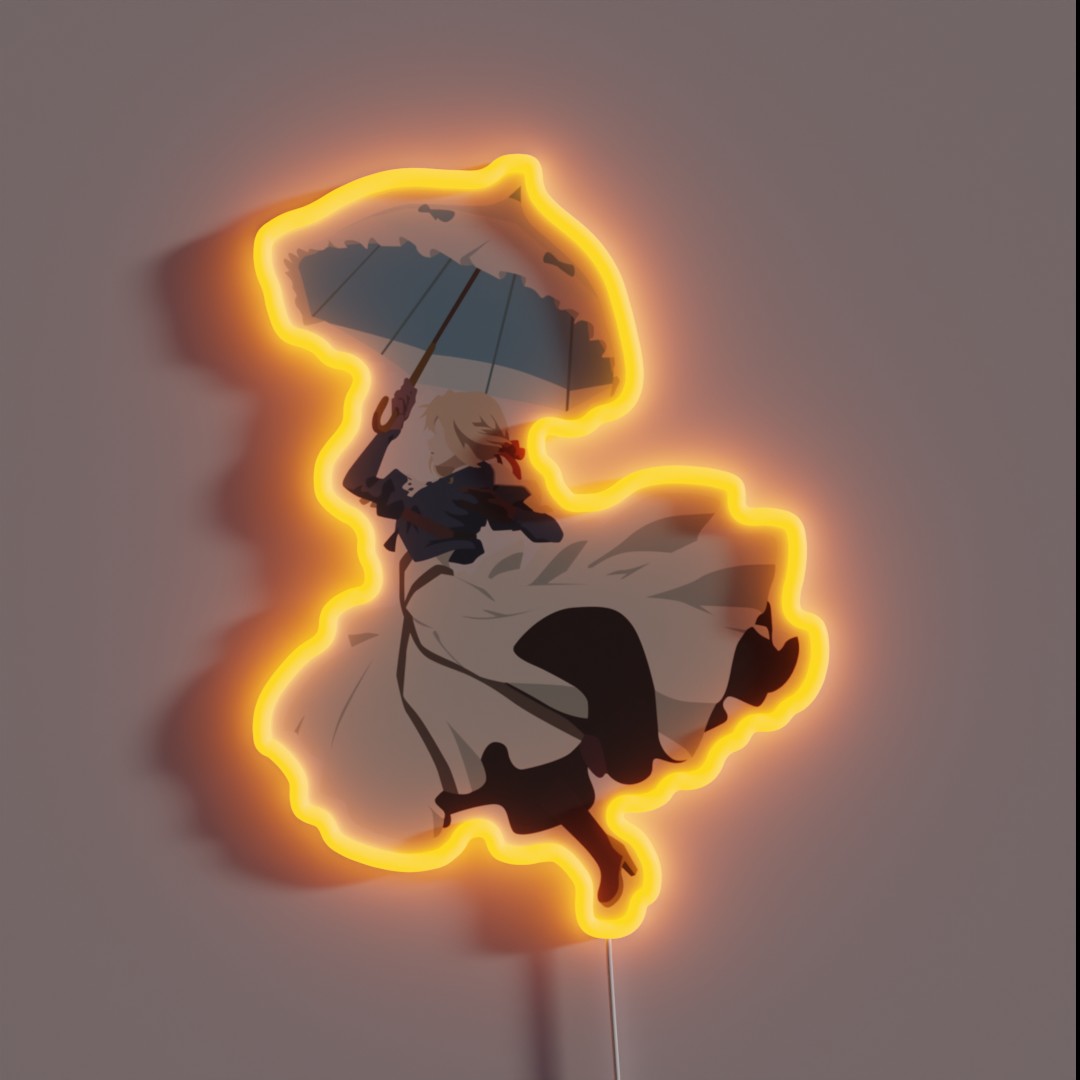 Violet Evergarden Parasol Minimalist Art RGB Neon Sign Violet Evergarden Parasol Minimalist Art RGB Neon Sign