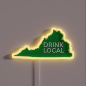 Virginia Drink Local VA Green RGB Neon Sign Virginia Drink Local VA Green RGB Neon Sign