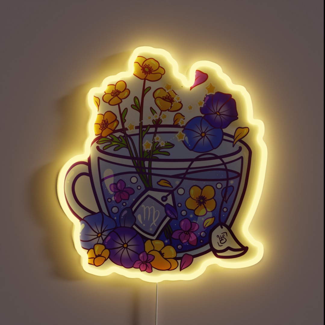 Virgo Zodiac Teacup RGB Neon Sign Virgo Zodiac Teacup RGB Neon Sign