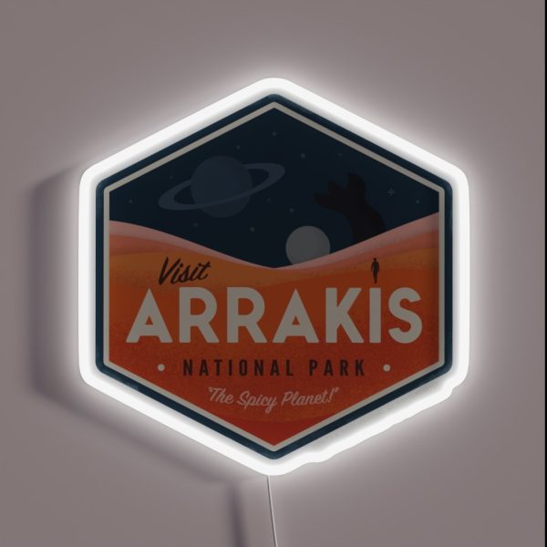 Visit Arrakis The Spicy Planet Vintage RGB Neon Sign