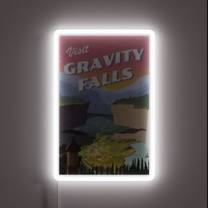 Visit Gravity Falls Postcard RGB Neon Sign