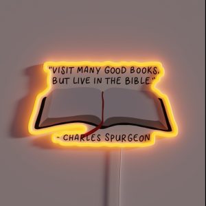 Visit Many Good Books But Live In The Bible RGB Neon Sign
