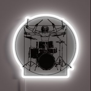 Vitruvian Drummer Design Drummer Gift RGB Neon Sign