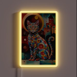 Vivid Cubism Artistic Cat RGB Neon Sign Vivid Cubism Artistic Cat RGB Neon Sign