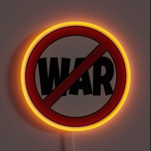 Voice Against War RGB Neon Sign