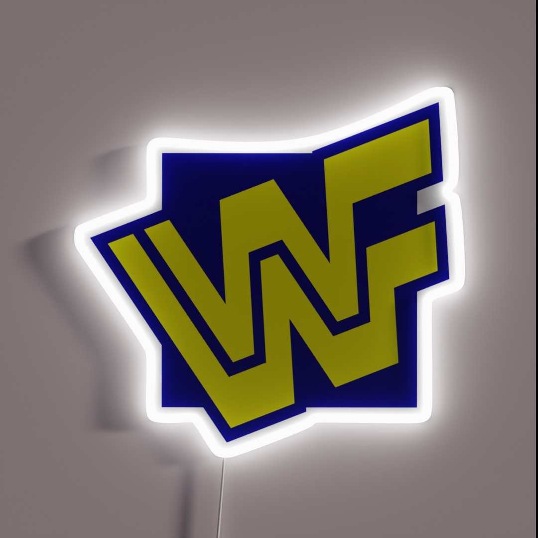 W W F 90s Block Logo RGB Neon Sign W W F 90s Block Logo RGB Neon Sign