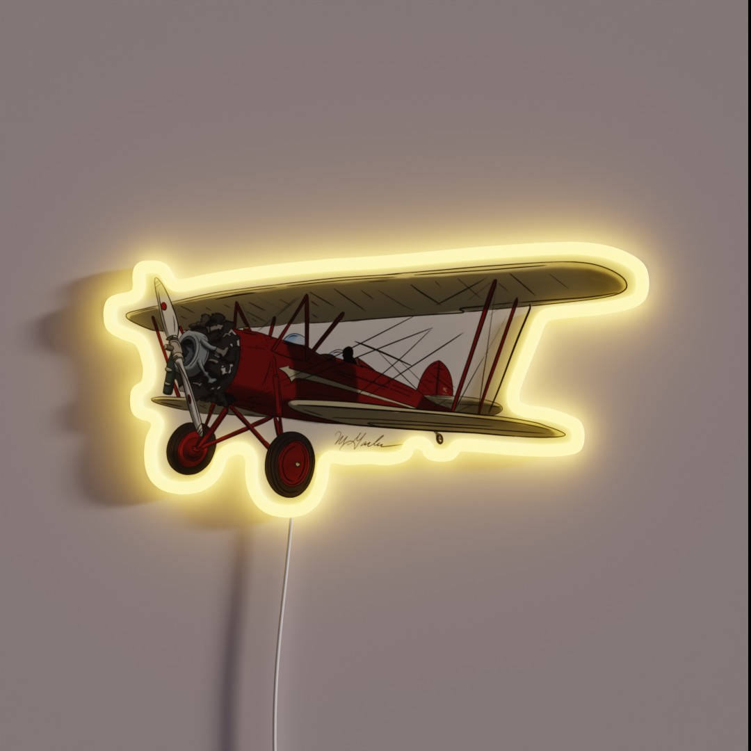 WACO N9571H Bi Plane Airplane RGB Neon Sign WACO N9571H Bi Plane Airplane RGB Neon Sign