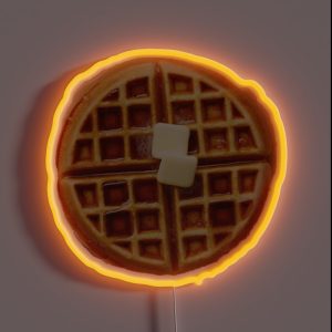 Waffle Breakfast Pattern RGB Neon Sign