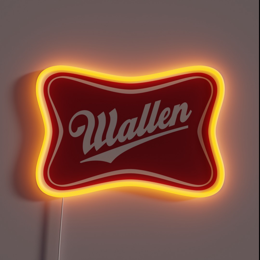 Wallen Beer Country Sign Parody Logo RGB Neon Sign Wallen Beer Country Sign Parody Logo RGB Neon Sign