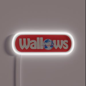 Wallows Blue Globe Red Bubble Design RGB Neon Sign