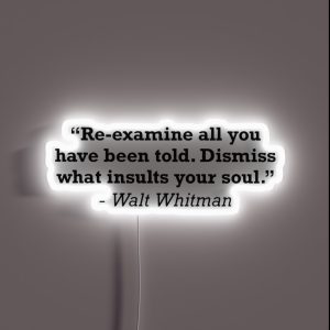 Walt Whitman Dismiss What Insults Your Soul Quote RGB Neon Sign