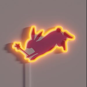 Wand And A Rabbit Pink RGB Neon Sign Wand And A Rabbit Pink RGB Neon Sign