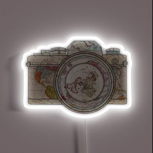 Wanderlust Photographer Travel The Globe RGB Neon Sign