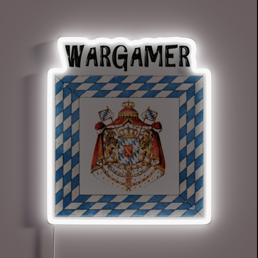 Wargamer Bavarian Flag Napoleonic Period RGB Neon Sign Wargamer Bavarian Flag Napoleonic Period RGB Neon Sign