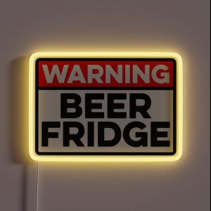 Warning Beer Fridge Drinks Cocktail Beer RGB Neon Sign