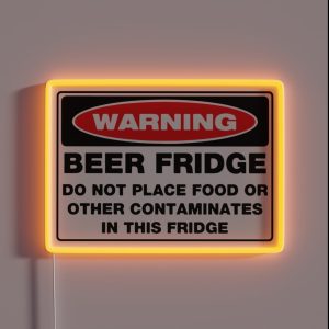 WARNING Beer Fridge RGB Neon Sign