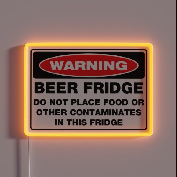 WARNING Beer Fridge RGB Neon Sign